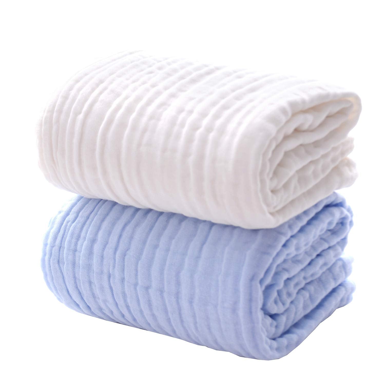Baby Muslin Bath Towels, Super Soft Cotton Receiving Blanket for Baby'S Delicate Skin,2Pack 41.3 X41.3 Inches Swaddle Blanket for Newborns Toddlers Boy Girl,Baby Registry as Shower