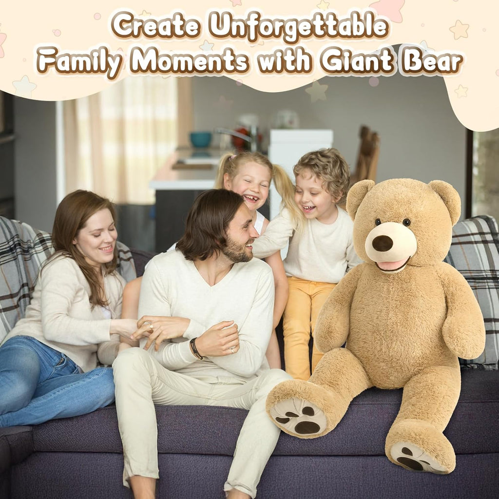Big Plush Giant Teddy Bear Premium Soft Stuffed Animals Light Brown,51 Inches