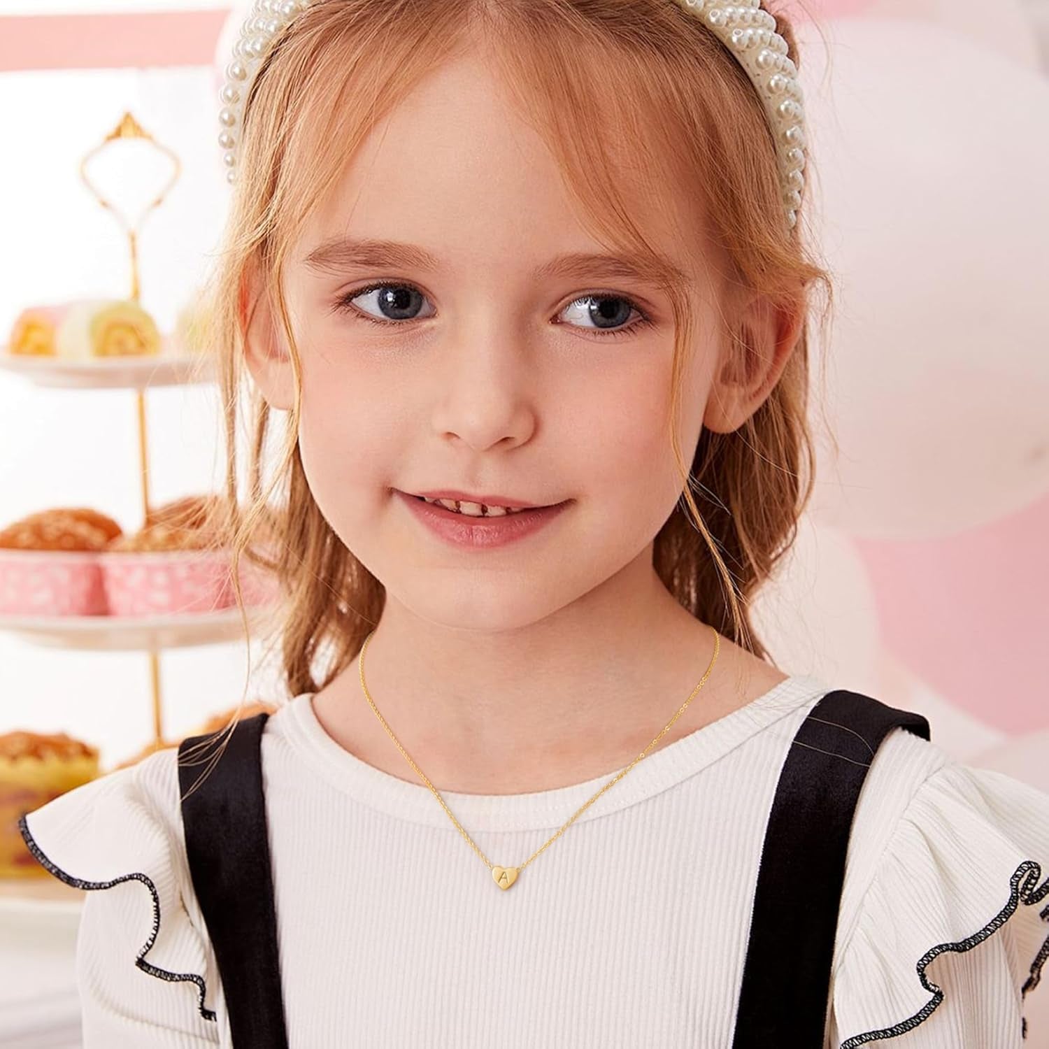 Heart Initial Necklaces for Women Girls - 14K Gold Filled Heart Pendant Letter Alphabet Necklace Tiny Initial Necklaces for Women Kids Child Heart Letter Initial Necklace Birthday Gifts for Girls