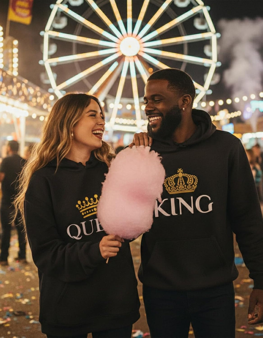 King and Queen Valentines Day Outfit His and Hers Matching Hoodies for Couples
