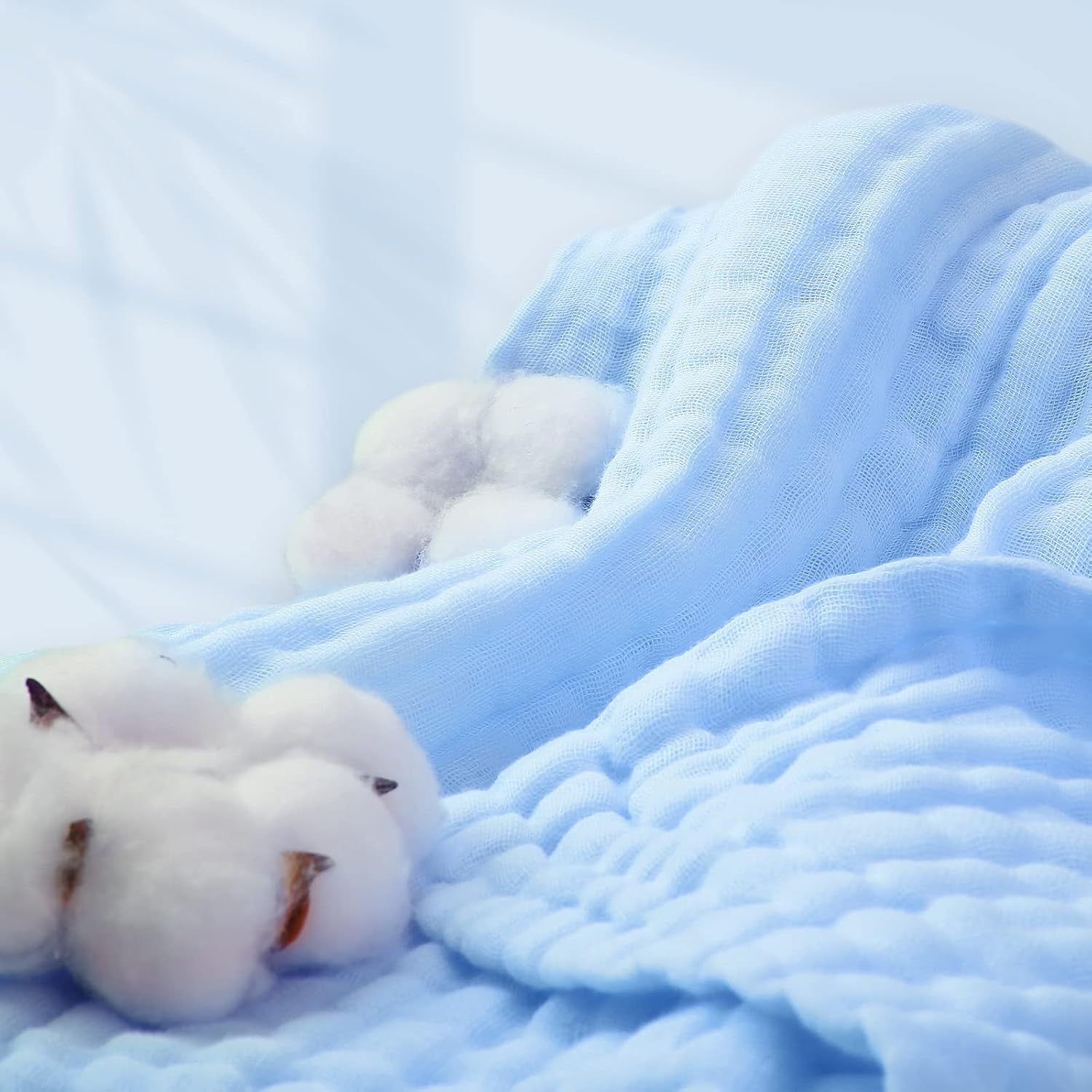 Baby Muslin Bath Towels, Super Soft Cotton Receiving Blanket for Baby'S Delicate Skin,2Pack 41.3 X41.3 Inches Swaddle Blanket for Newborns Toddlers Boy Girl,Baby Registry as Shower